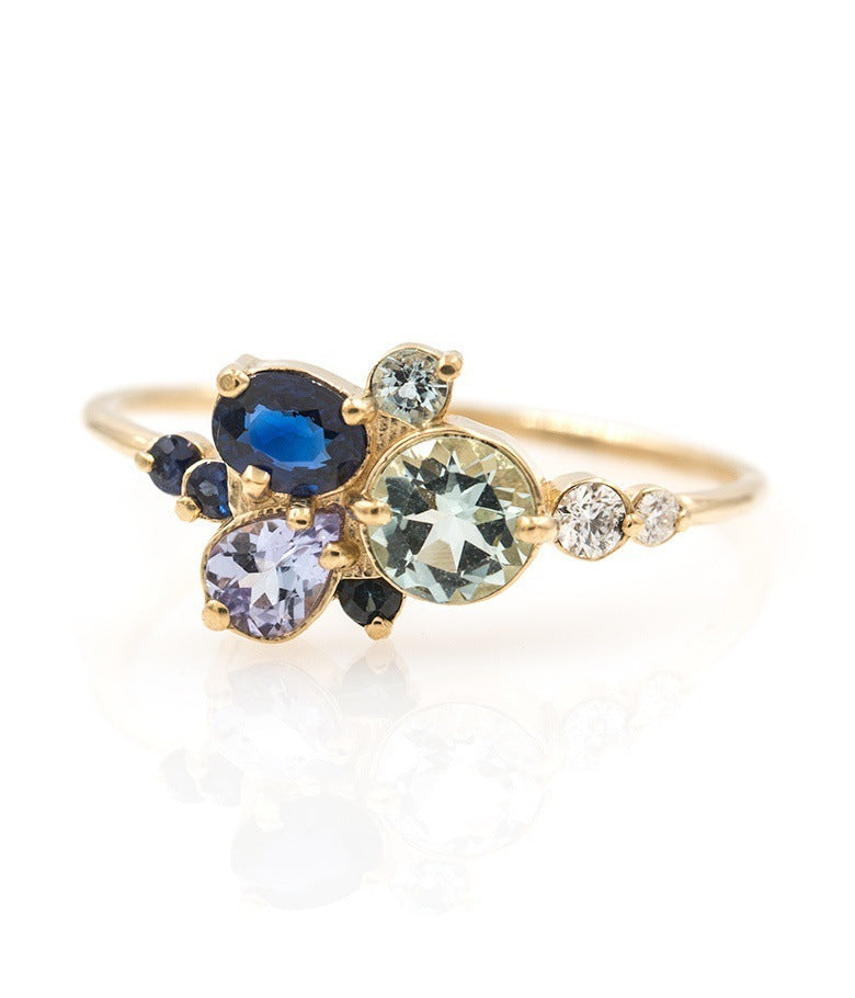 Gold Plated Copper Ring With Zircon Butterfly Wing Inlay For Women Size 6 7 8 Elegant Everyday Wear Jewelry US