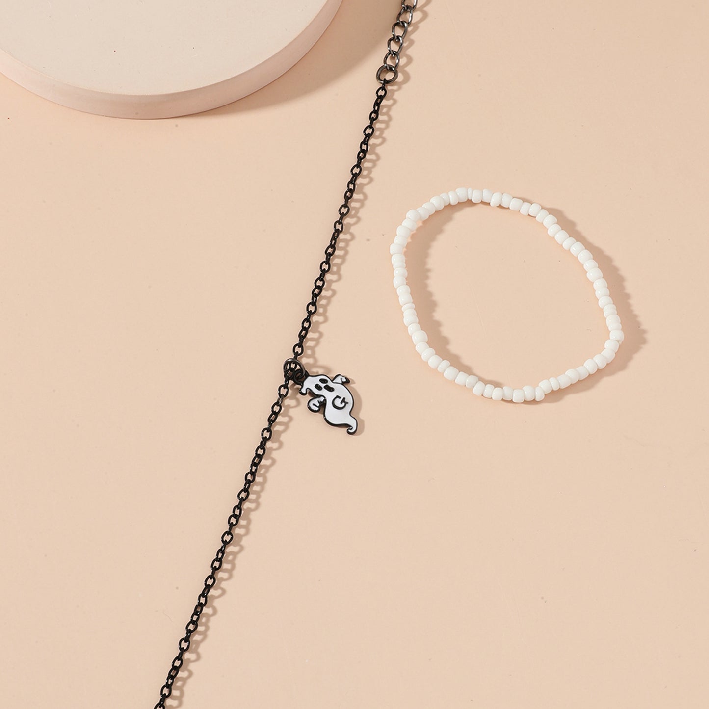 Mens Womens Gothic Beaded Bracelet Set Two Piece Imp Rice Bead Bracelet Retro European Fashion Jewelry Edition