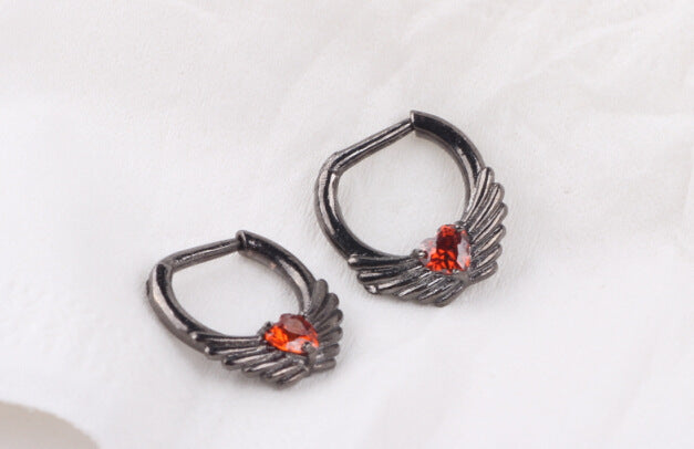 Unisex Stainless Steel Nose Ring Stud Heart Wing Geometric Design Nose Piercing Jewelry For Women And Men 0.45