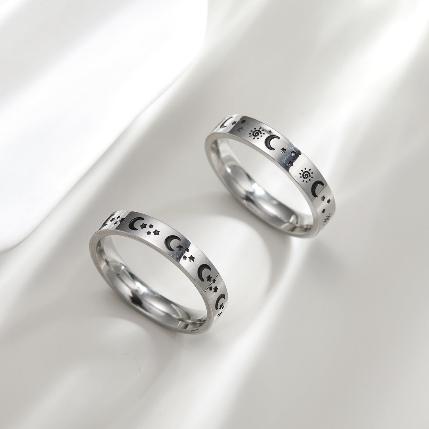 Moon Ring For Women Stainless Steel Fashion Ring European American Design Jewelry Fashion Jewelry For Everyday