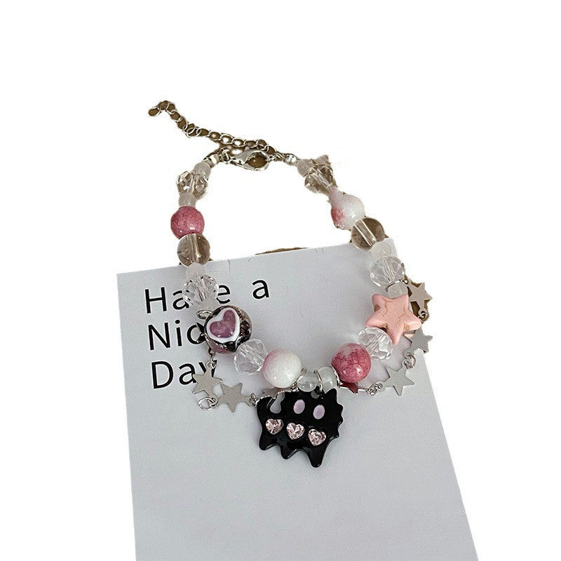 Diamond Cat Shaped Bracelet Handmade Jewelry Cat Design