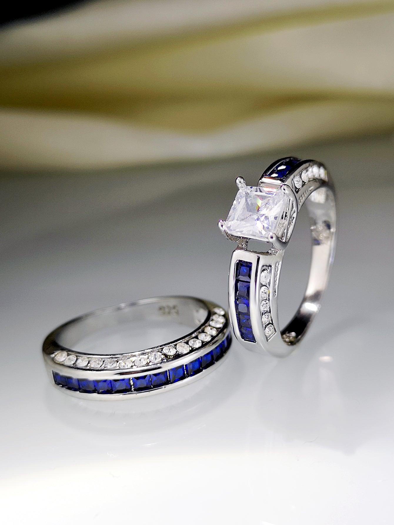 Womens Rose Gold Geometric Ring Rhinestone Embellished Alloy Electroplated Durable Colorfast Fashion Accessory