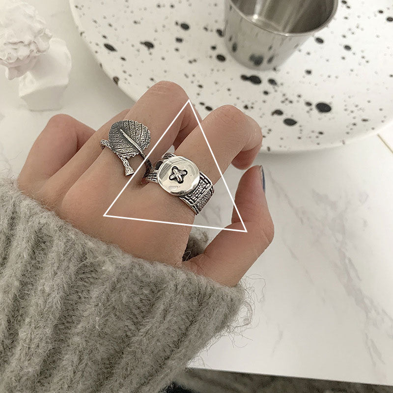 Geometric Square Ring Adjustable Opening Silver Plated Cupronickel Platinum Plated Jewelry For Women Fashion Trend
