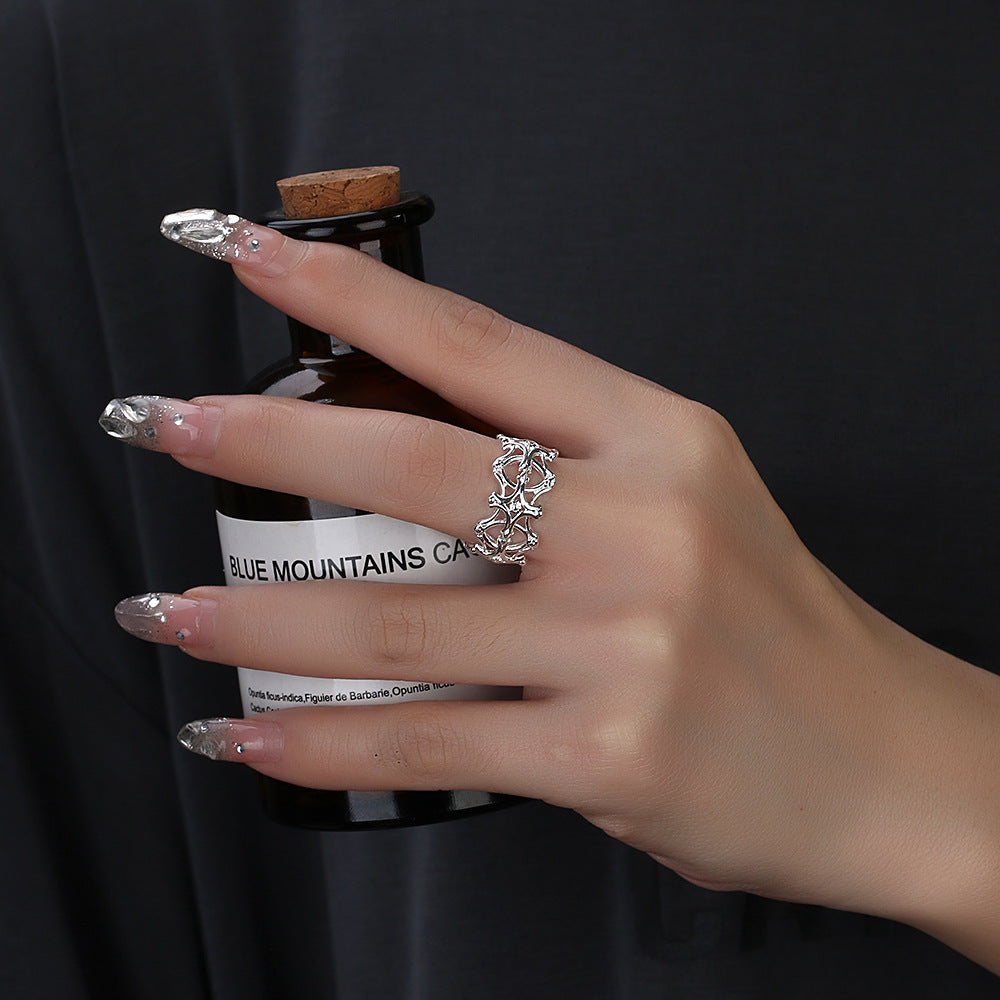 Adjustable Crown Ring For Women And Men Copper Ring With Gold Plated Artificial Gemstones Korean Fashion Trend