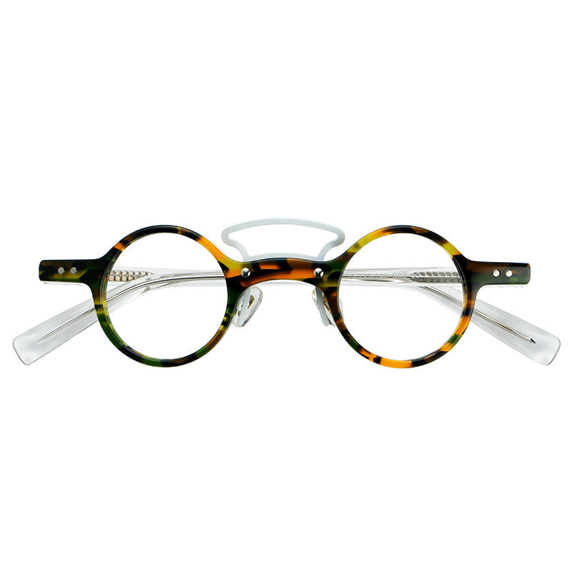 Round Rim Glasses Small Frame AC Lenses Retro Style Inspired by Literature and Art Hong Kong Fashion 1920 1980
