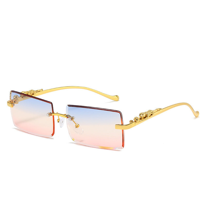 Womens Frameless Sunglasses Alloy Frames HD Mirror Lenses For Travel And Outdoor Driving Party With UV400 Lens