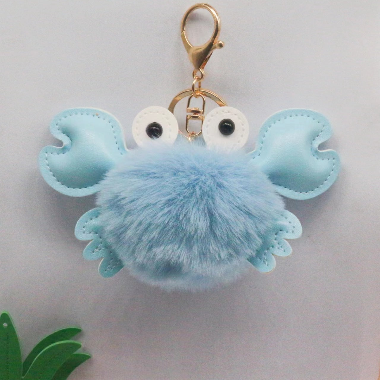 Crab Keychain Adorable Cartoon Crab Pendant Sewn Faux Leather Accessory Cute Crab Design Perfect Gift Great Gift