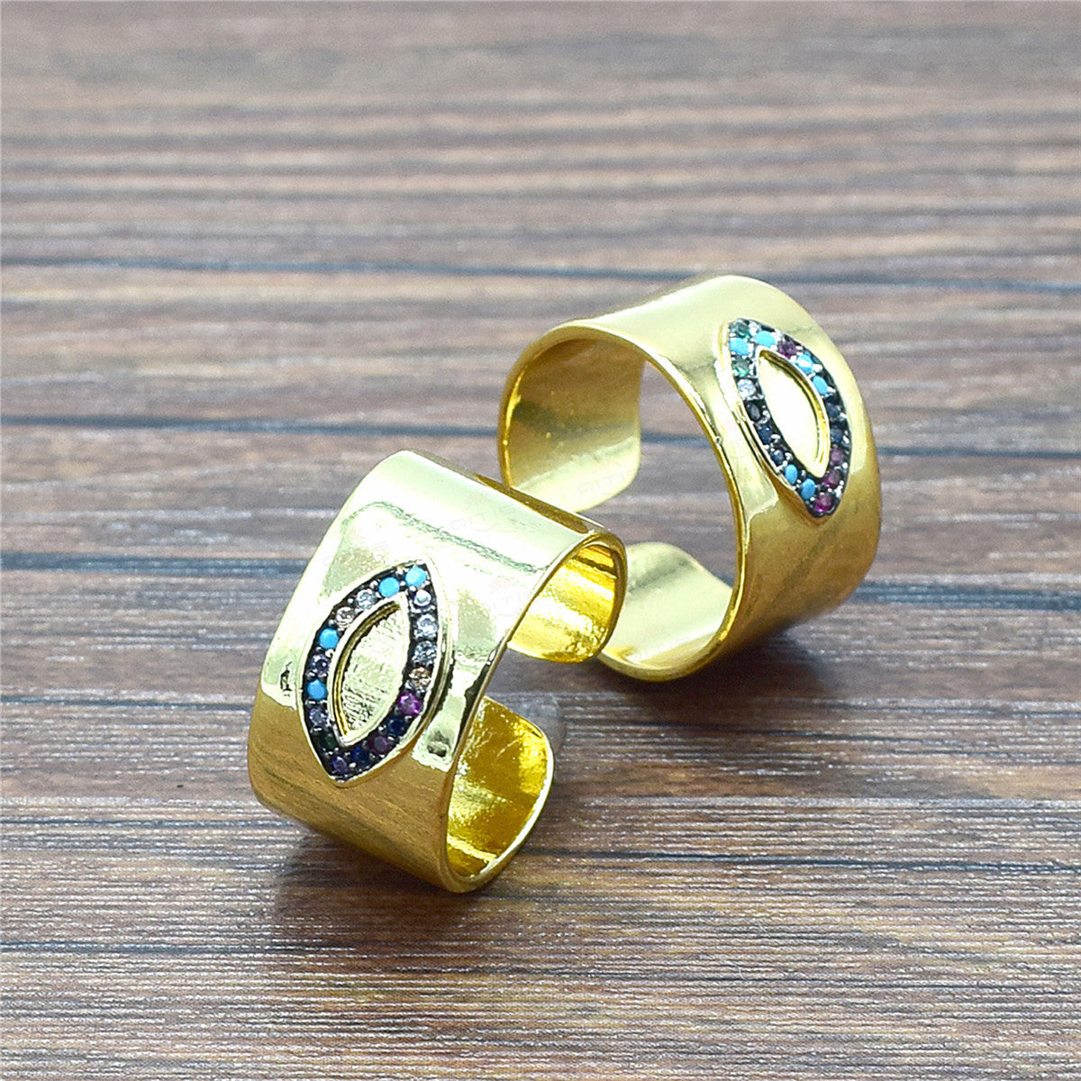 Electroplating Copper Inlay Inlay Creative Fashion Electroplating Zircon Copper Zircon Ring Inlay Creative Fashion