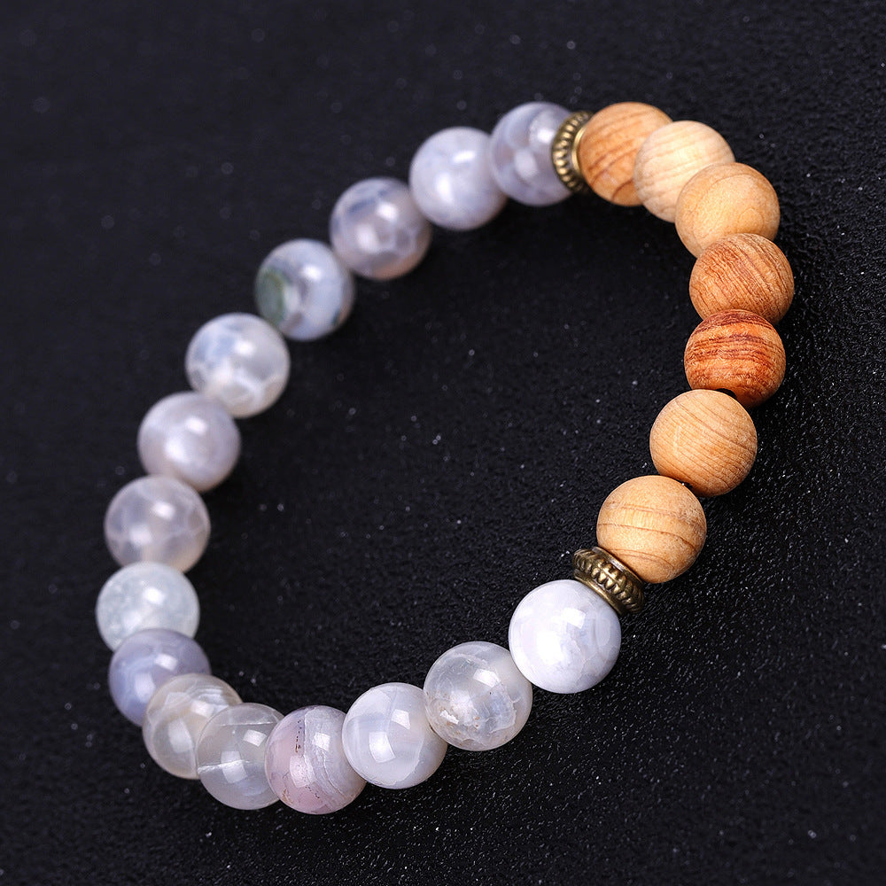 Natural Stone Guardian Lucky Stone Bracelet With Lava Beads And Wood Beads For Men And Women Religion Totemism