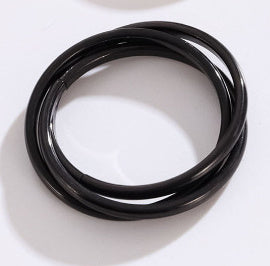 Womens Stainless Steel Rotating Trinity Ring Electroplated Geometric Band With Round Elements Anniversary Promise Ring