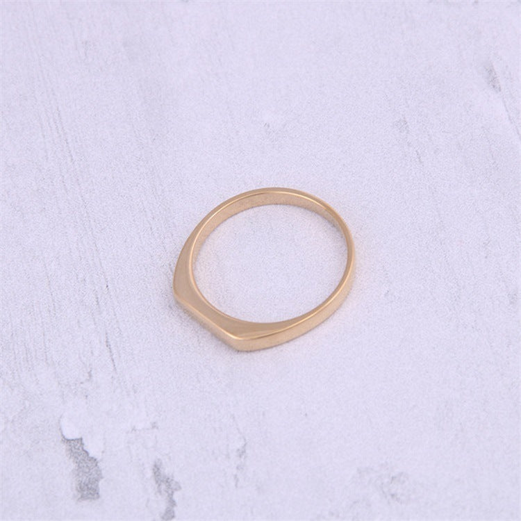 Couple Stainless Steel Rings Geometric Round Design Electroplated Fashion Jewelry Gift For Lovers Gift For Couples