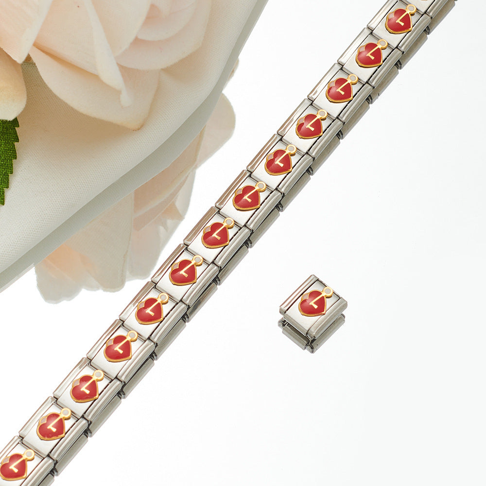 Unisex Stainless Steel Bracelet Cartoon Heart Bracelet Combination Decorative Bracelet Fashion Jewelry For Men