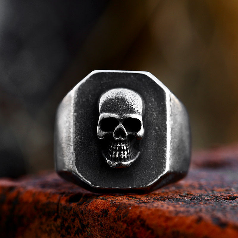 Stainless Steel Skull Ring for Men Vintage Punk Style Durable Ring US 7 8 9 10 11 12 13 Skull Ring for Everyday Wear