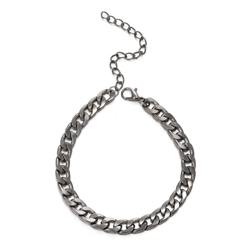 Men Geometric Chain Bracelet Thick Strap Alloy Metal Jewelry Exaggerated Retro Style Travel Gift Commemoration