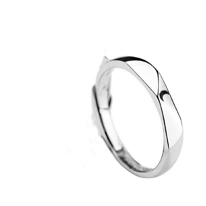 Couple Rings Adjustable Sun Moon Star Alloy Celestial Ring for Women and Men Cow Pattern Design Trendy Jewelry