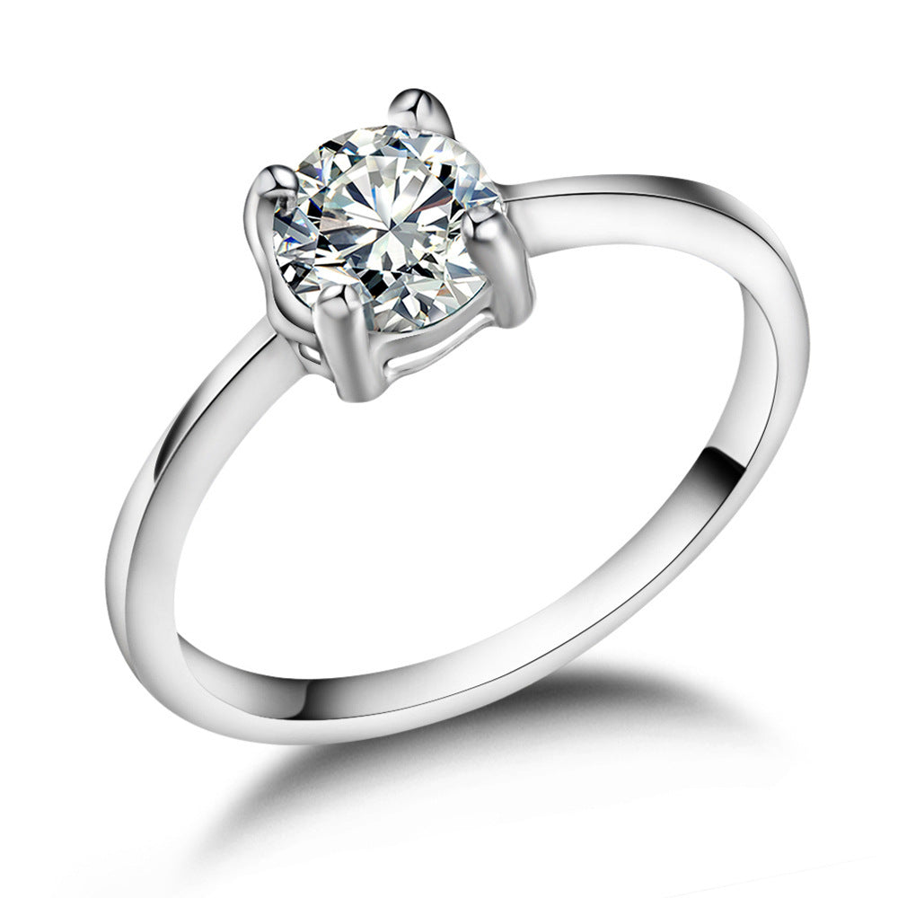 Geometric Zircon Inlaid Titanium Steel Couple Ring Set Fashion Jewelry For Lovers Engagement Gift Durable Quality