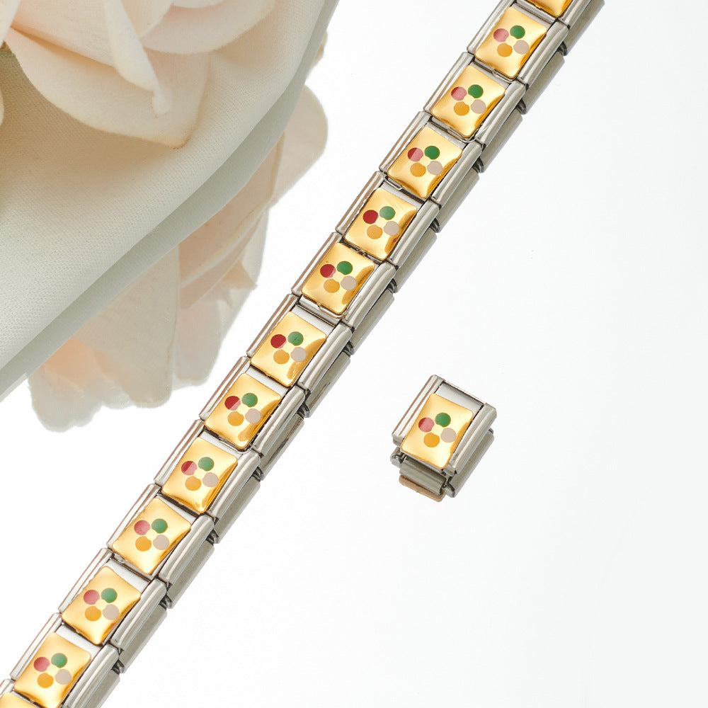 Unisex Stainless Steel Bracelet Cartoon Heart Bracelet Combination Decorative Bracelet Fashion Jewelry For Men