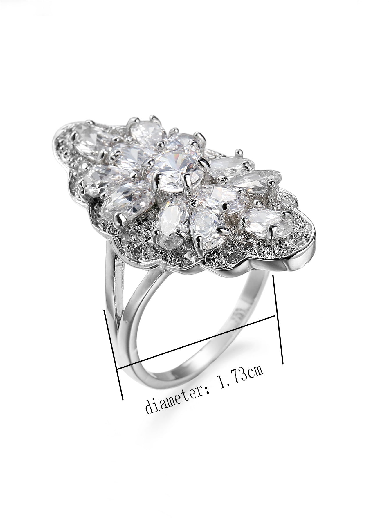 Simple Geometric Personality Metal Rings Copper Zircon Electroplated For Women Jewelry Ideas Elegant Accessory