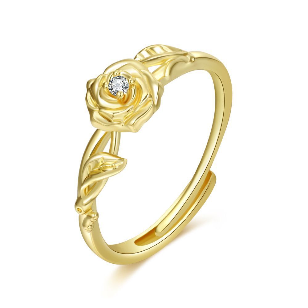 Womens Adjustable Copper Ring Birth Month Flower Design January February March April May June July August Glow