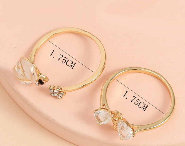 Stud Earrings White Crystal Womens Gold Electroplating Copper Simple Zodiac Ring Pair Golden X1PAIR White Gold