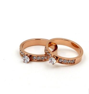 Trendy Eight Micro Diamond Claw Solitaire Rose Gold Ring One Carat For Day Wear Elegant Daily Wear Plus Styles