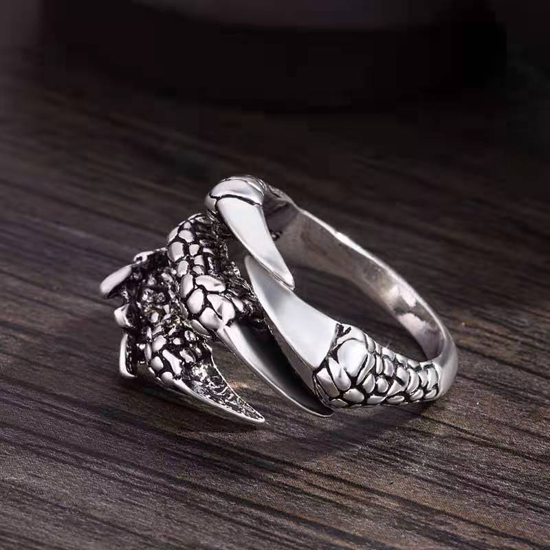 Adjustable Dragon Claw Ring For Women Metal Round Design With Electroplated Finish For Everyday Wear Stylish Statement