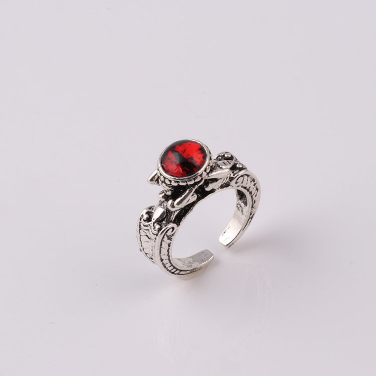 Three Dimensional Multicolor Skull Ring Inlaid Unisex Jewelry Accessory Alloy Craft Finish Highly Visible Tone