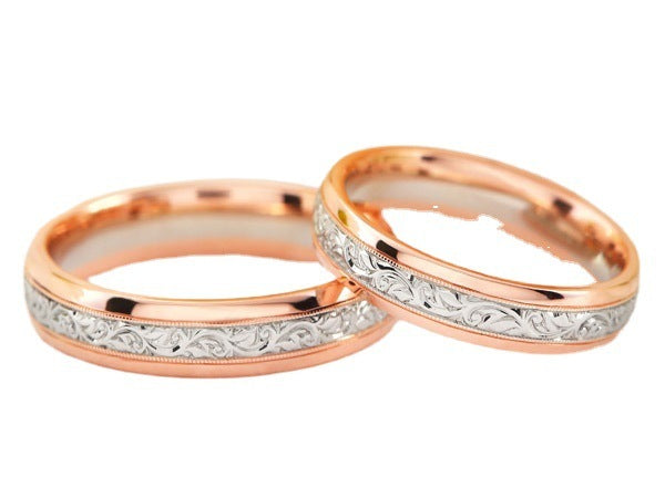 Rose Flower Couple Ring European And American Rose Gold Plated Ring For Men And Women Two Color Wedding Ring Couples
