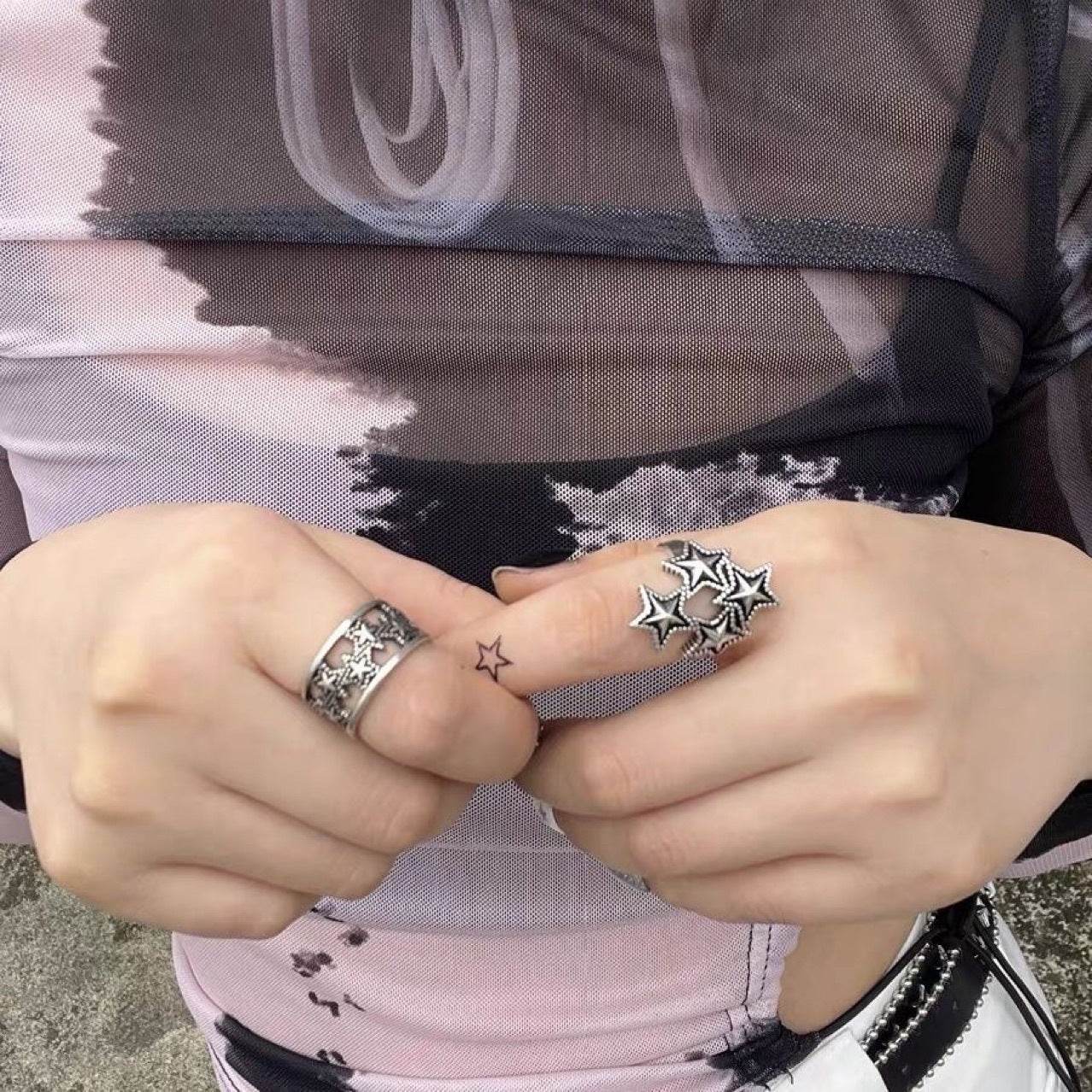 Womens Adjustable Geometric Star Ring With Tassel Detail Vintage Style Fashion Accessory Retro Tassel Ornament