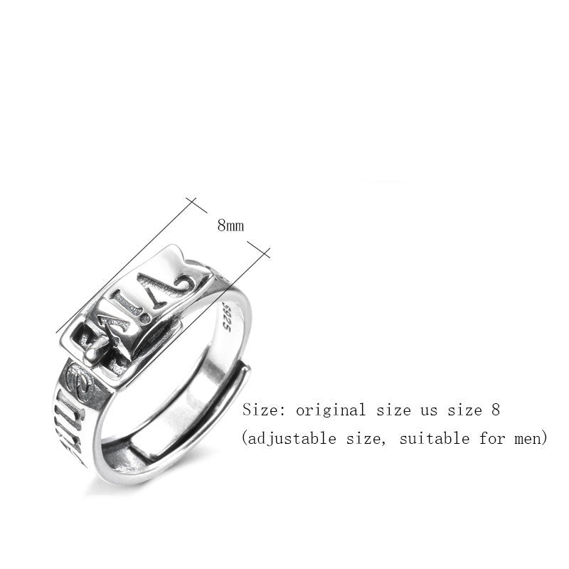 Vintage Silver Letter Ring For Women Unisex Accessory Copper Alloy Jewelry Gift With Elegant Design Gift Ready