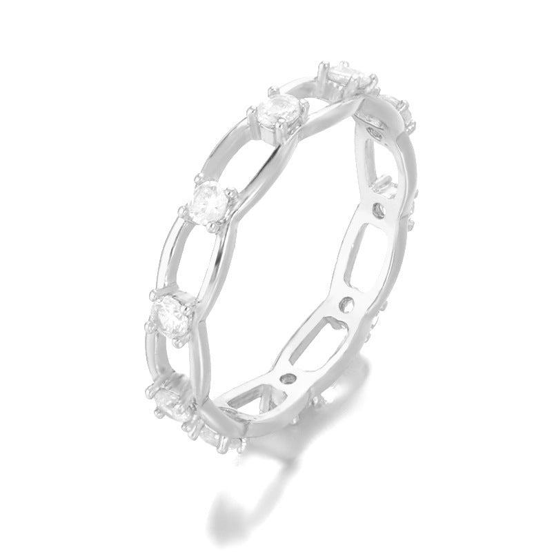 Unisex Snake Ring Gold Plated Copper Ring Zircon Inlaid Geometry Design Jewelry European American Jewels Style