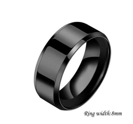 Stainless Steel Couple Rings For Him And Her Geometric Unmounted Ring Set Matching Bands Blue Black Gold Steel
