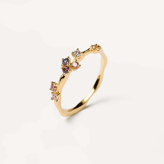 Yellow Gold Ring Electroplated Fashion Style Size 6