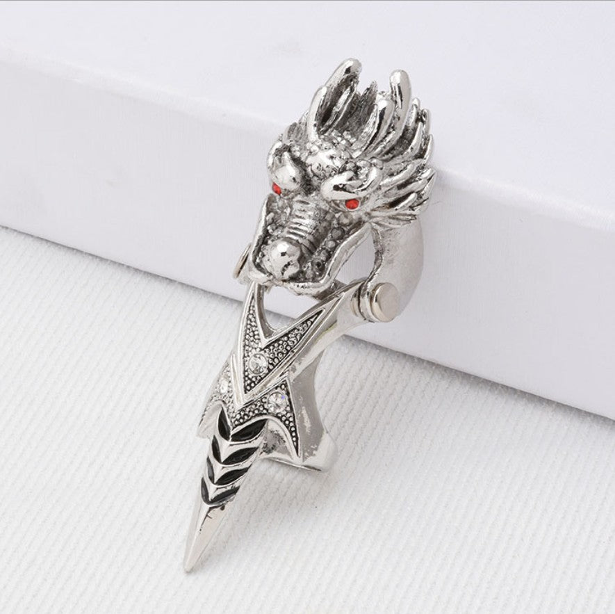 Unisex Skull Ring Full Finger Armor Ring Bendable Alloy Metal Vintage Punk Rock Jewelry for Both Men and Women