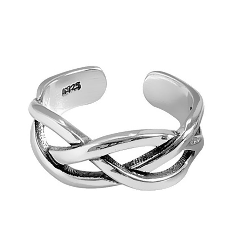 Geometric Copper Ring Vintage Distressed Marcasite Twist Mesh Diamond Check Elements Ring For Everyday Wear It