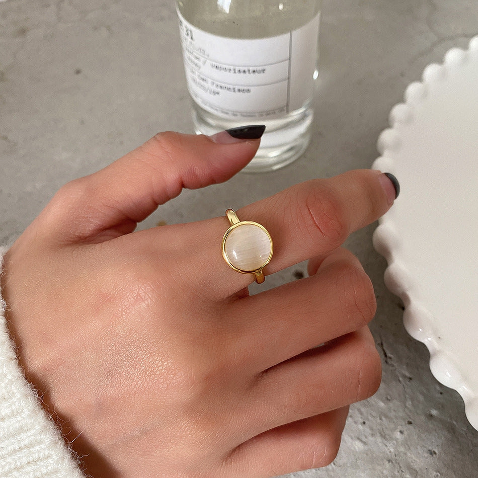 Opal Ring for Women 925 Silver Gold Finish Jewelry Everyday