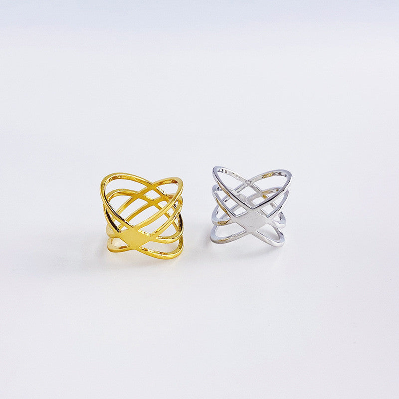 Simple Index Finger Ring European Geometry Ring Personalized Copper Ring Electroplating Ring Fashion Jewelry Ring Minimalist Ring Design Sense Ring