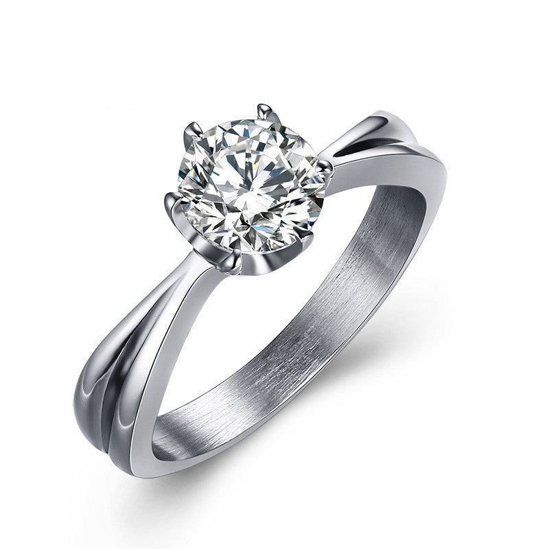 Women Titanium Steel Crown Ring With Diamond For Stylish Everyday Wear Jewelry Accessory Elegant For Any Occasion