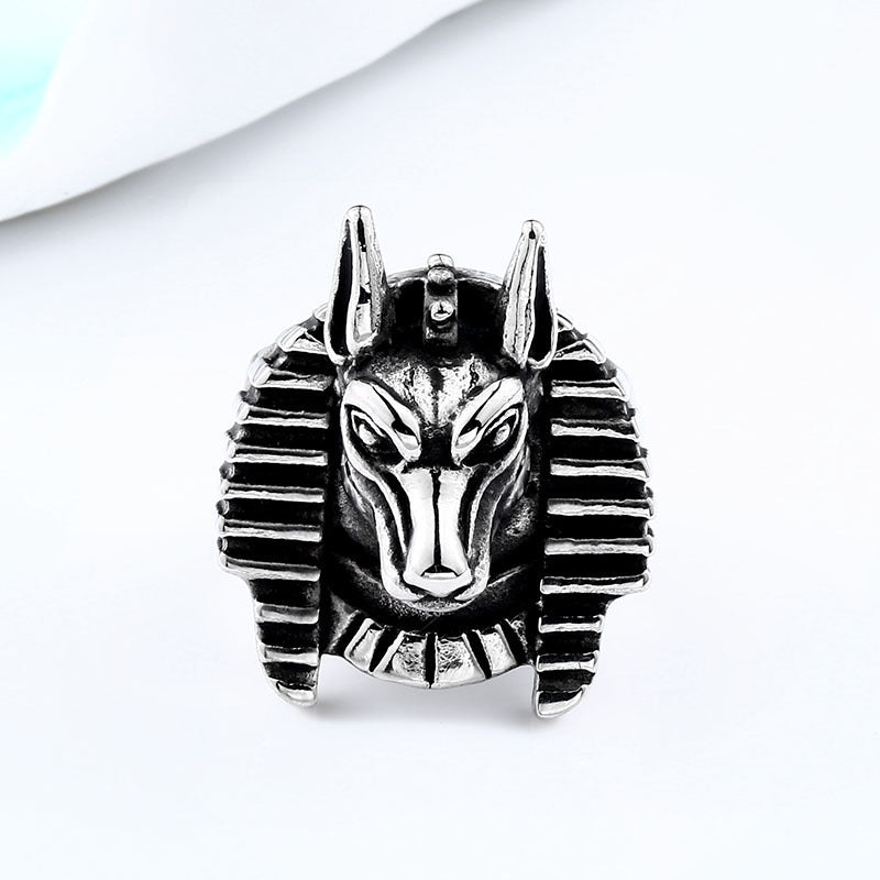 Men's Wolf Head Ring Stainless Steel Bold Retro Design For Men Fashion Accessories Durable Retro Style Jewelry