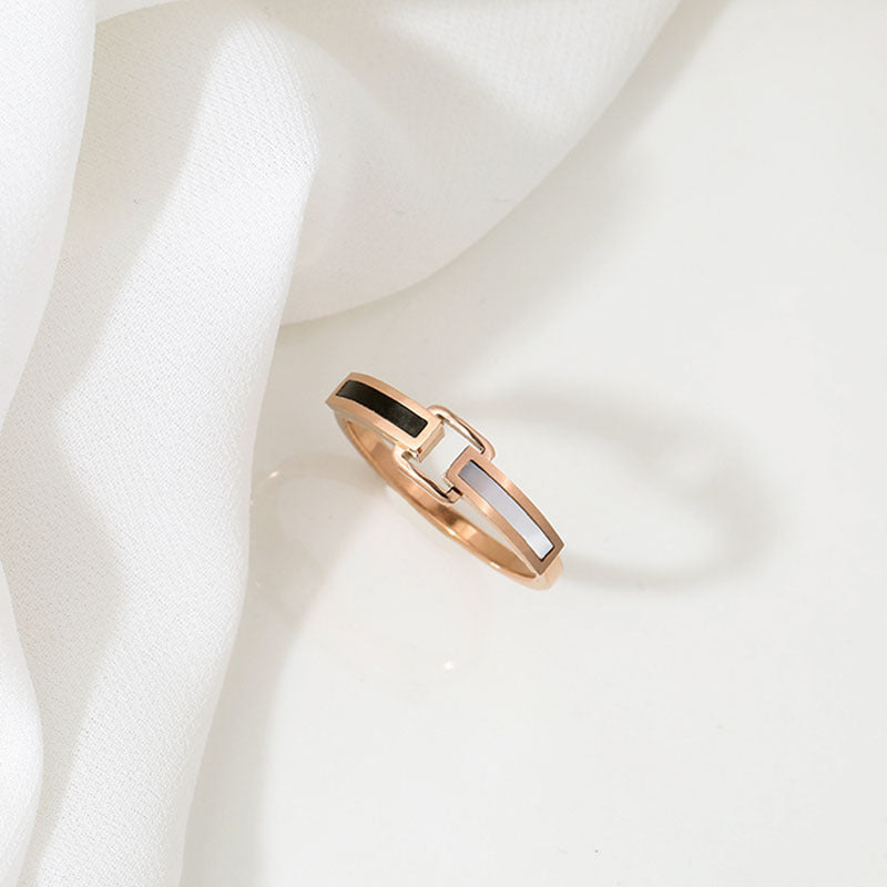 Geometric Couple Ring Electroplated Fashion Jewelry For Men And Women Korean Style Trendy Accessory Custom Processing