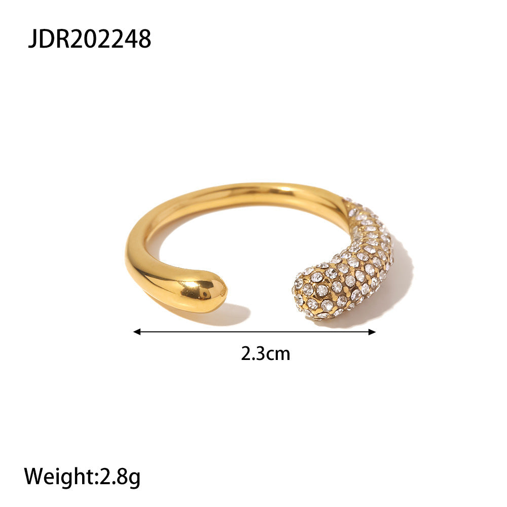 Stainless Steel Ring Electroplated With Zircon Stone Fashion Jewelry For Women Girls Band Ring For Any Occasion