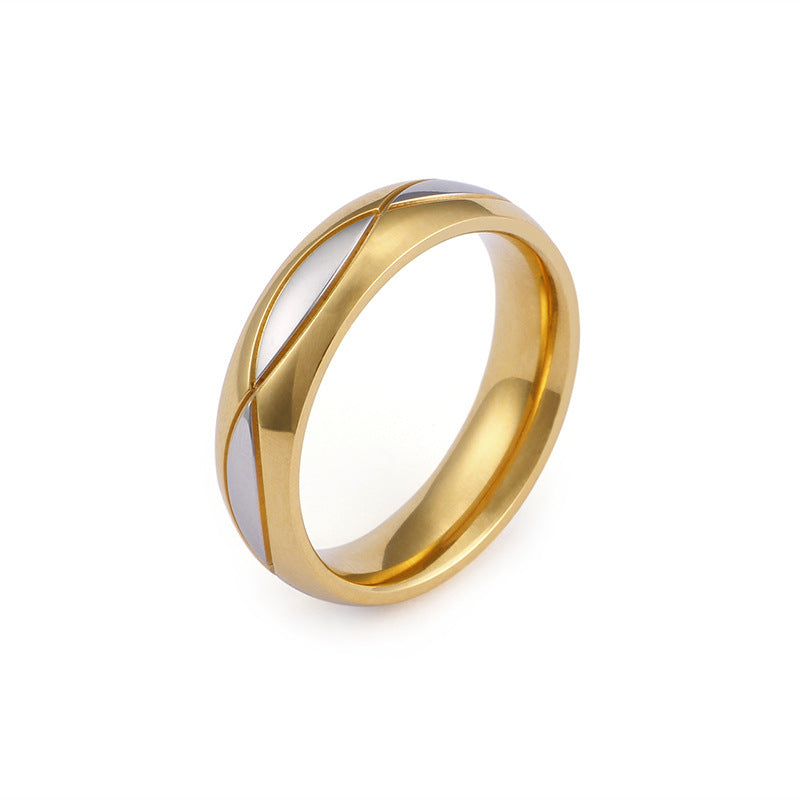 Titanium Steel Unisex Ring Geometric Design Electroplated Finish Hypoallergenic Gift For Festivals Individually Packed