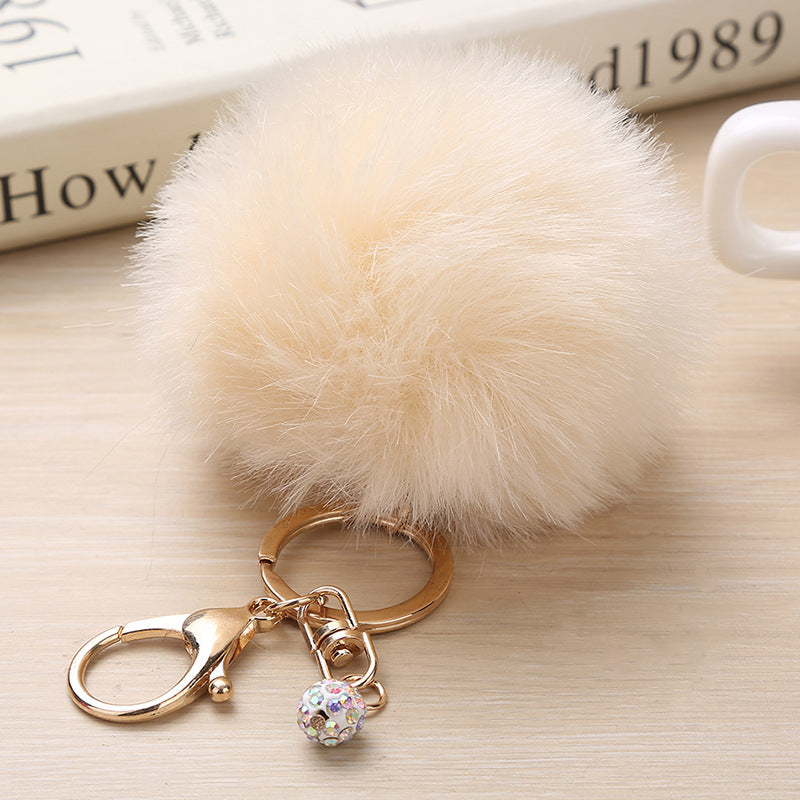 Plush Keychain Pendant Spherical Keyring Accessory 8cm Home Fashion Car Key Chain Festival Gift For Unisex Two Tone