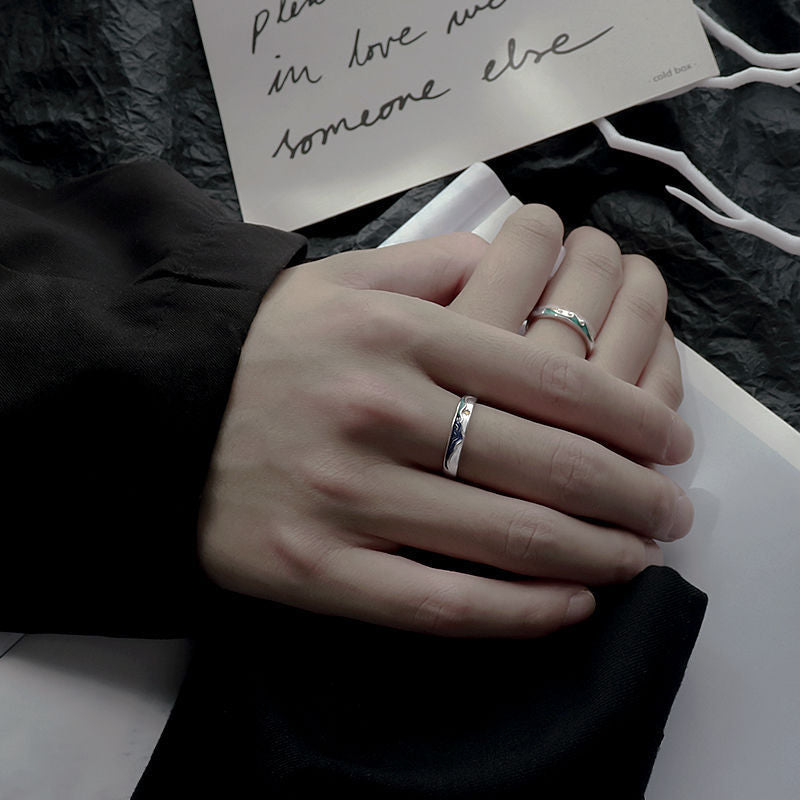 Couple Rings Adjustable Copper Electroplated Matching Rings Ideal Travel And Holiday Gift Women Everyday Styles