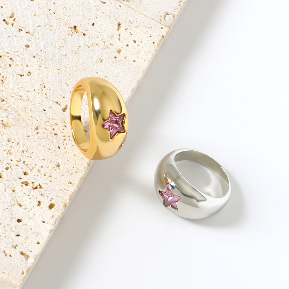 Geometric Metal Index Finger Ring With Electroplated Finish Gold And White Gold Fashion Jewelry Statement Accessory