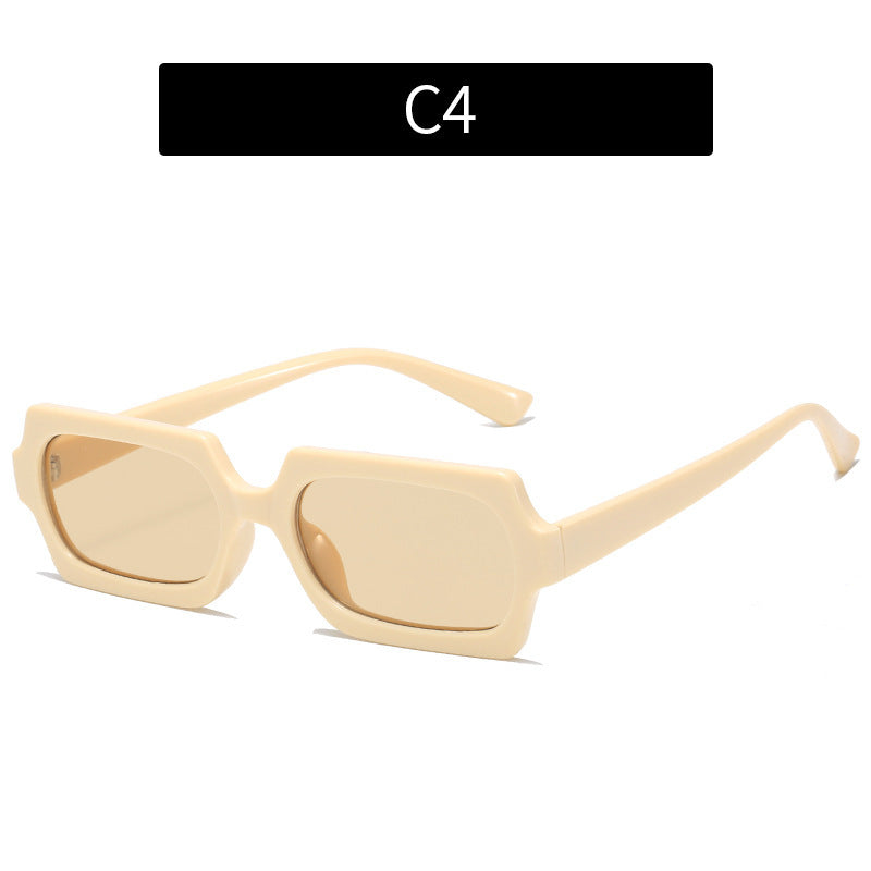 Women Square Sunglasses UV400 Protection Fashion Trendy Eyewear Full Frame PC Material AC Lenses For Round Long Oval