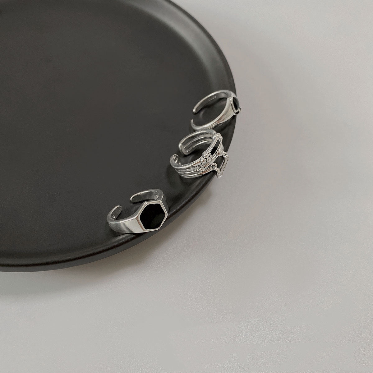 Geometric Copper Ring For Women With Adjustable Opening Retro Jewelry Heart Design Classic Vintage Finish Gold