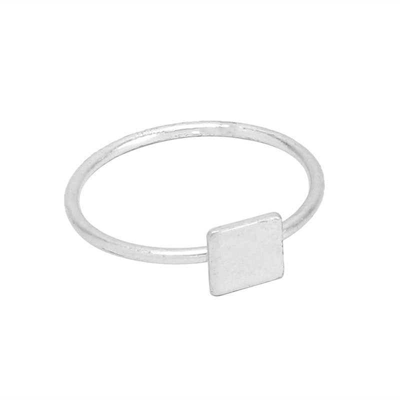 Womens Metal Rings Set Geometric Square Round Stacking Rings Fashion Jewelry Trendy Accessory For Everyday Use