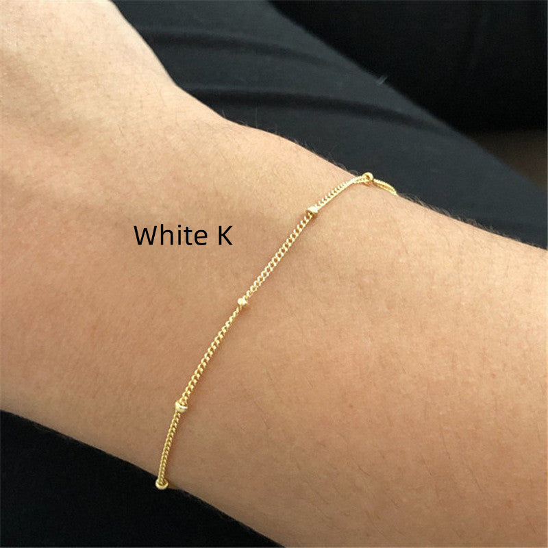 Unisex Geometric Bracelet Electroplated Gold And White Finish Alloy With Extension Chain Fashion Jewelry Gifts