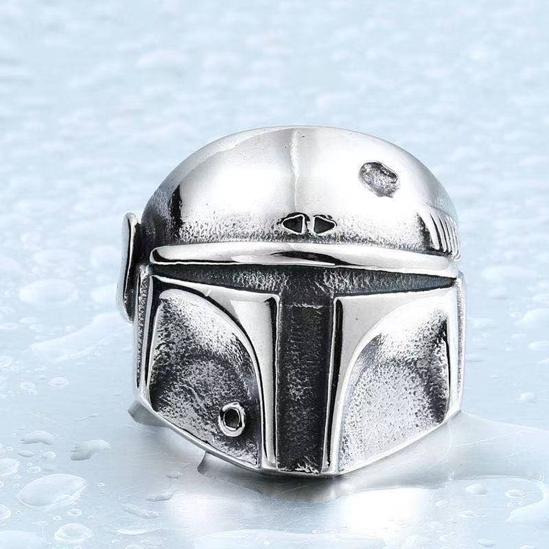 Mens Stainless Steel Ring Cartoon Character Design Individually Packed Gift For Trade Fairs And Gifts Silvered